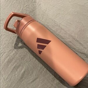 Adidas dark Coral Water Bottle with Maroon Logo stainless steel, new.